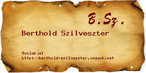 Berthold Szilveszter névjegykártya