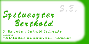 szilveszter berthold business card